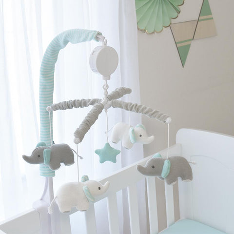 Elephant Knitted Musical Cot Baby Nursery Mobile