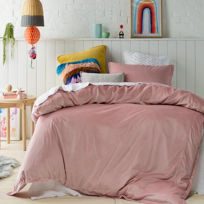 Pink Velvet Quilt Cover Set