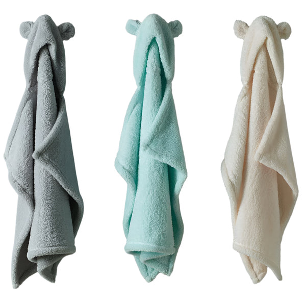 Hooded Fleece Plain Baby Wrap Blanket