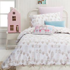 Priya Cotton Girls Quilt Cover Set with Ribbon Bow Tie