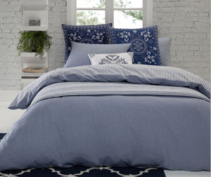 Sahana Feather Filled Hamptons Coastal Blue Decorator Cushion