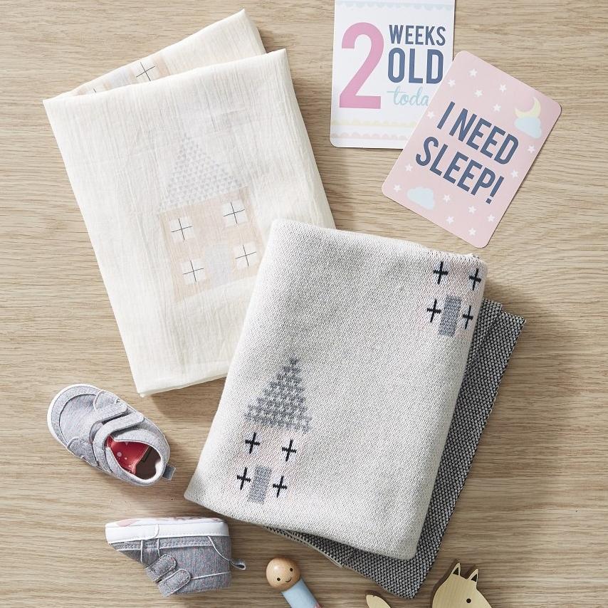 Tiny House  Baby Nursery Pram Blanket Throw