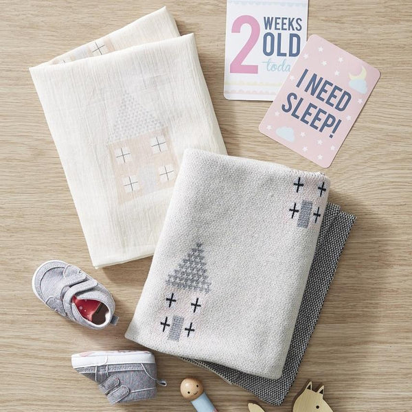 Tiny House  Baby Nursery Pram Blanket Throw