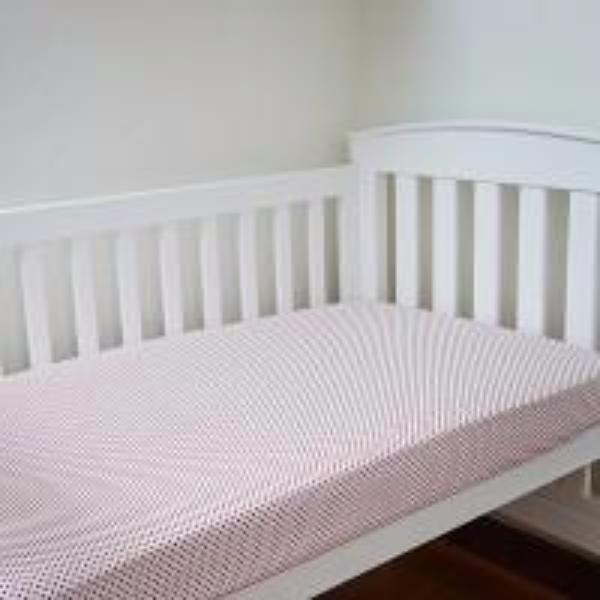 Cotton Fitted Cot Sheet White & Cherry Stars