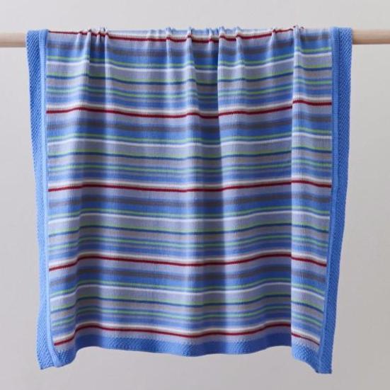 Stripe Baby Blanket in Blue