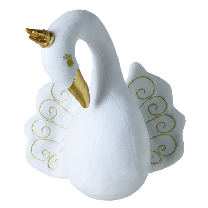 White & Gold Woodlands 3D Wall Art Hanging Felt Swan