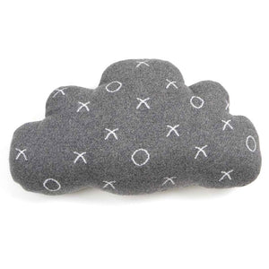 Hugs & Kisses Grey & Ivory Cloud Nursery Kids Room Decorator Cushion